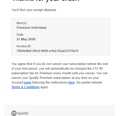 Spotify Individual €8.99 — привязка карты WantToPay бесплатна